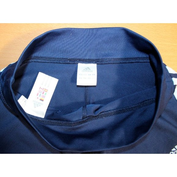 Girls Adidas Climalite 3 White Stripes Elastic Waist Pants Medium Blue Athletic - Picture 5 of 6